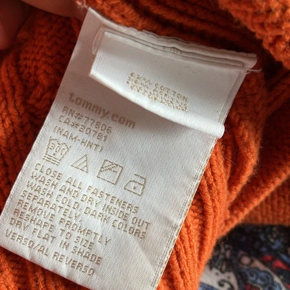 Tommy Hilfiger Men's Orange Sweater - Picture 2 of 6